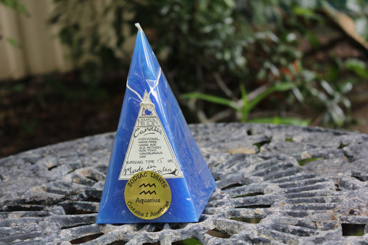 Zodiac Candle - Aquarius (dk blue/amethyst)