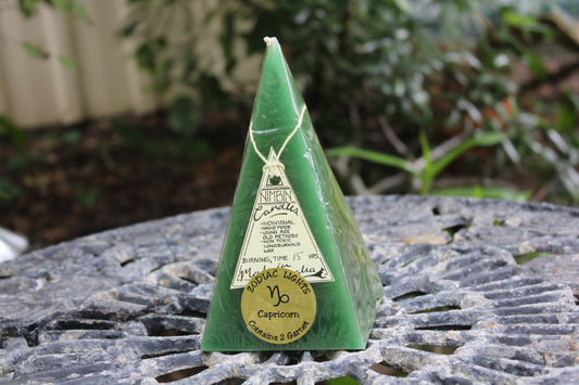 Zodiac Candle - Capricorn (dk green/garnet)