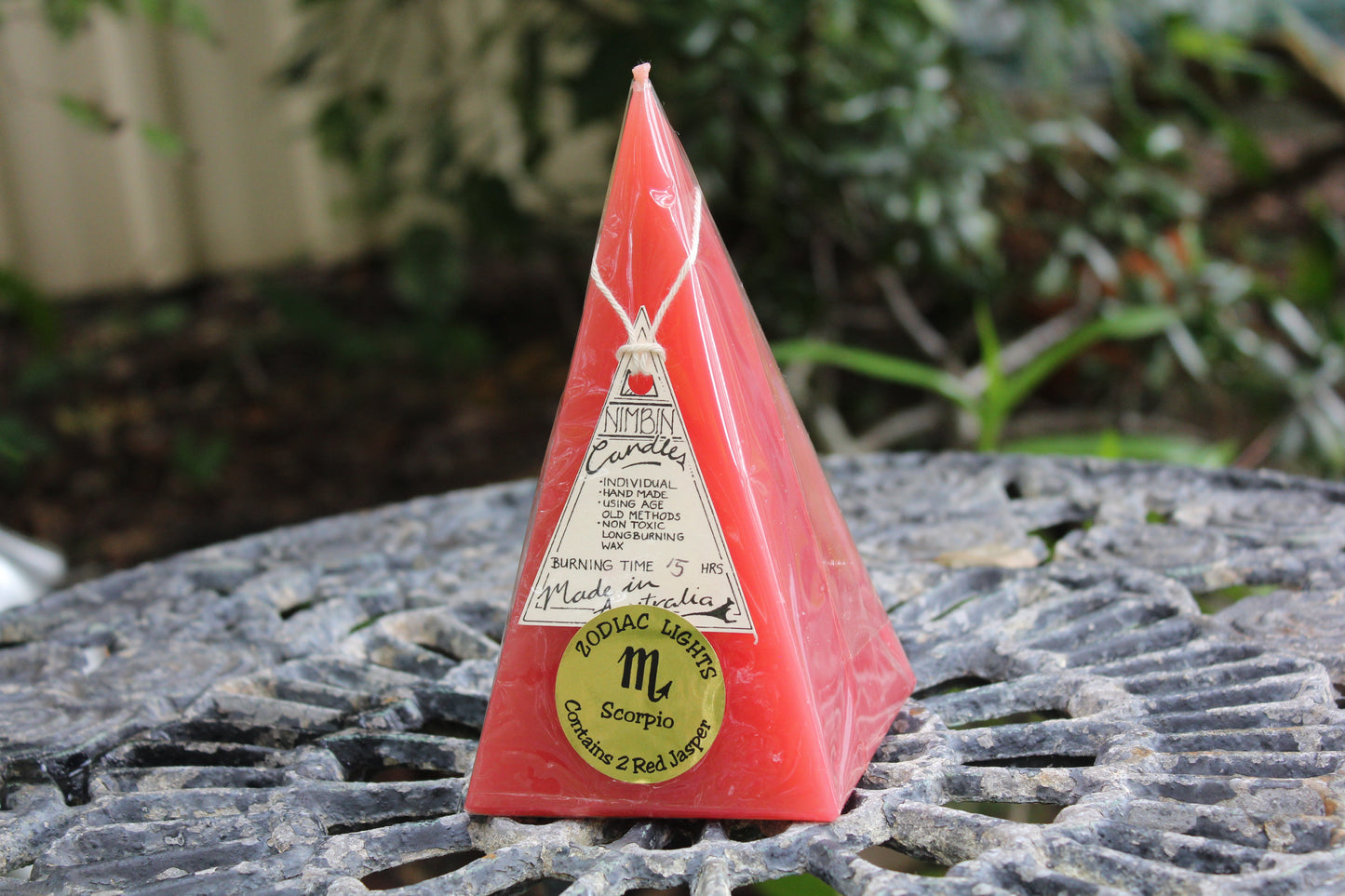 Zodiac Candle - Scorpio (red/red jasper)