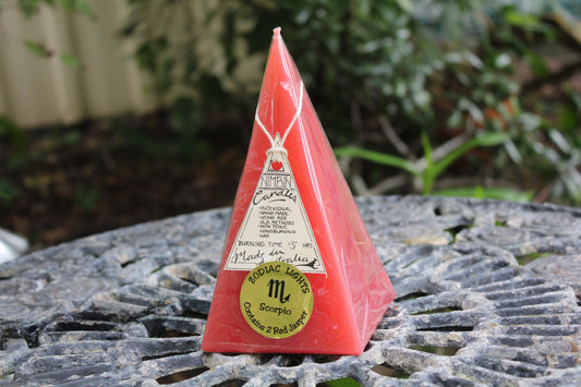 Zodiac Candle - Scorpio (red/red jasper)