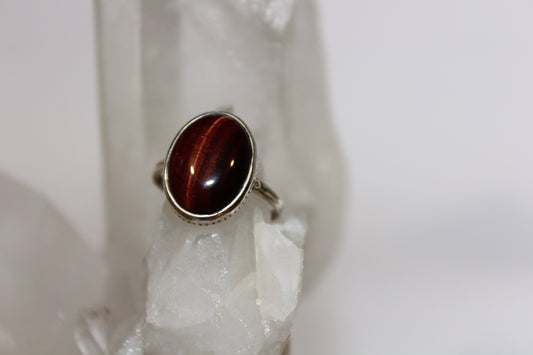 Ring - Red Tiger eye - size - 10