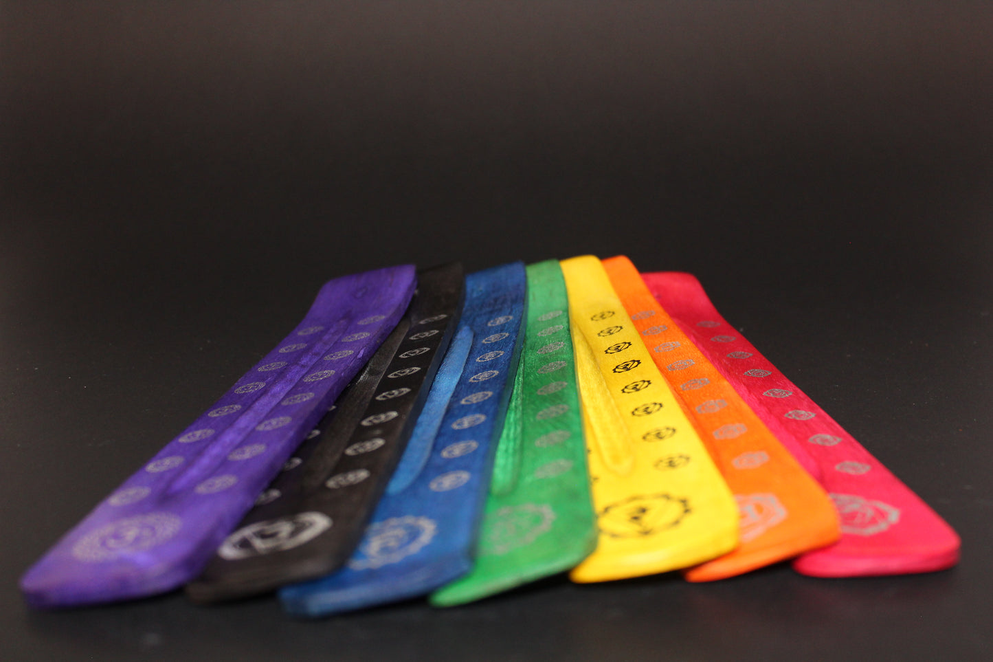 Incense Holder - Timber Ash Boat - Chakras