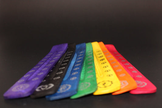 Incense Holder - Timber Ash Boat - Chakras