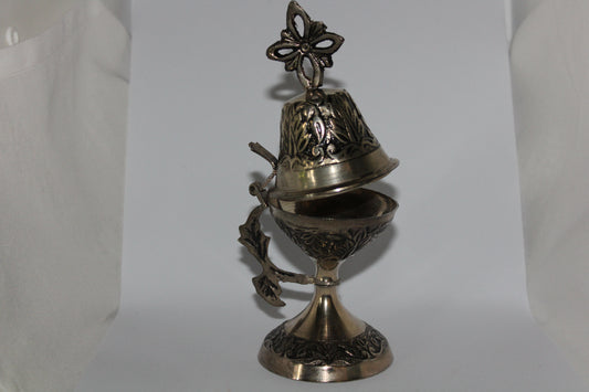 Charcoal Burner - Silver (flip lid)