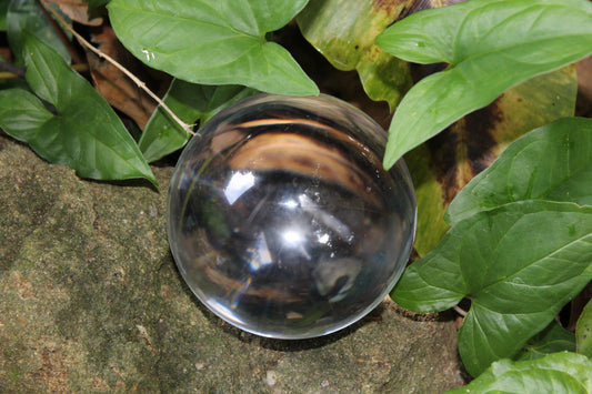 Sphere - Glass - Crystal ball (with timber stand) - lge