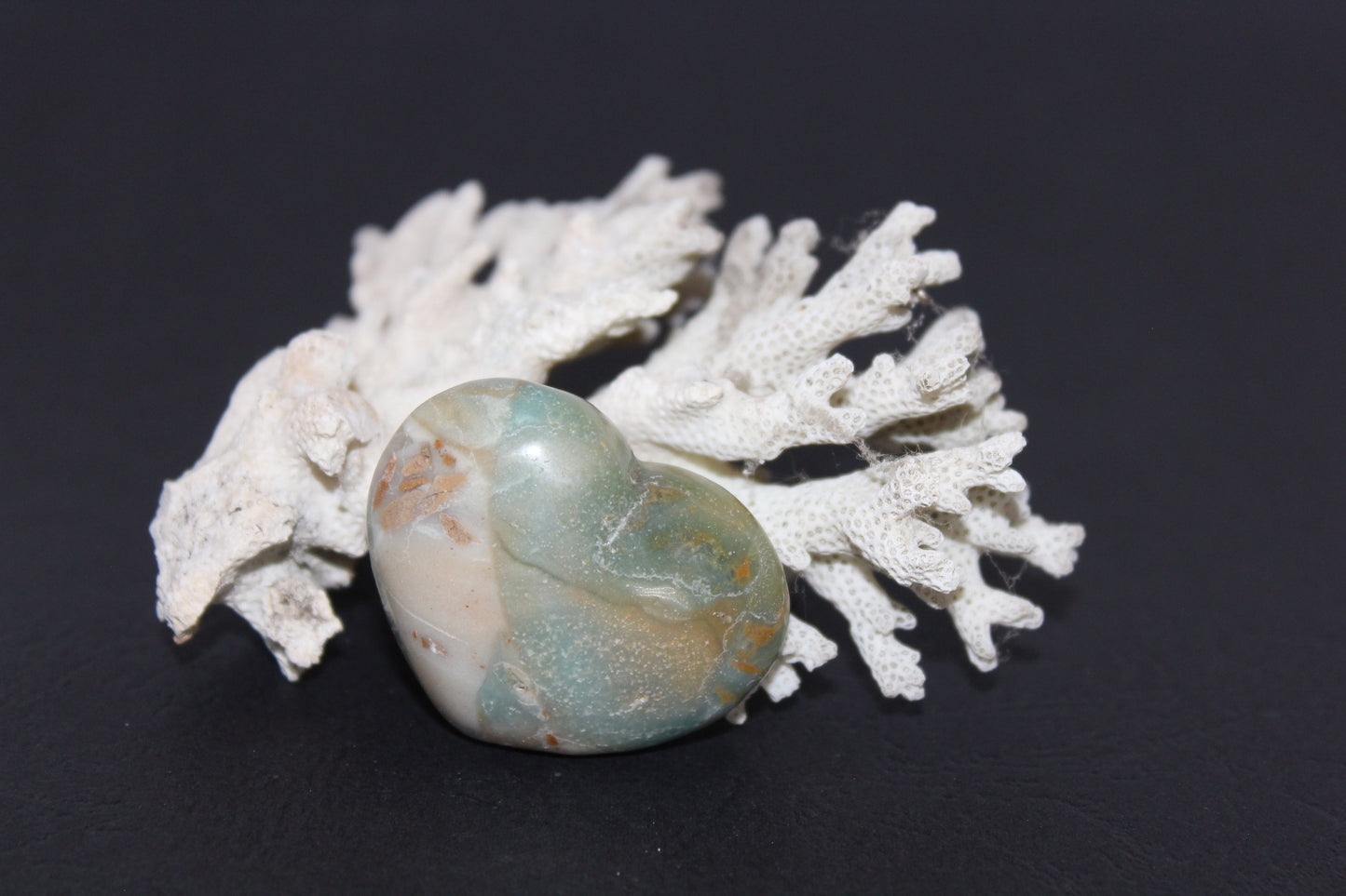 Heart - Amazonite - puff -  sml/med