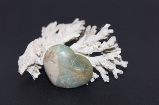 Heart - Amazonite - puff -  sml/med