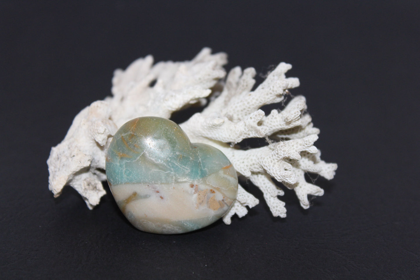 Heart - Amazonite - puff -  sml/med