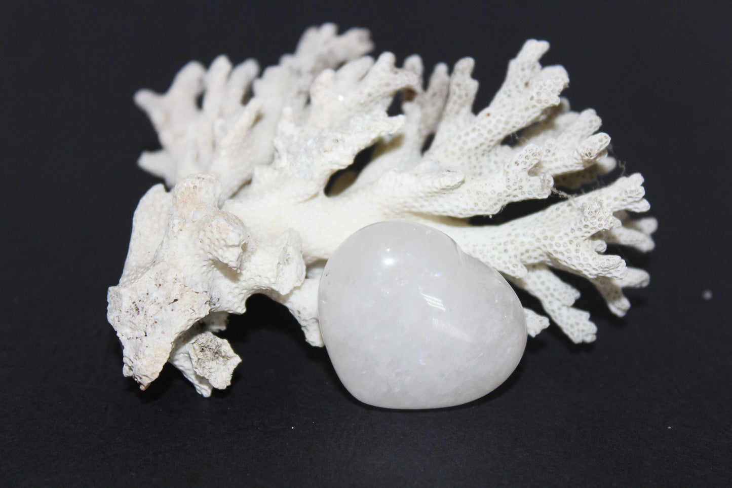 Heart - Clear Quartz - cloudy - puff - sml