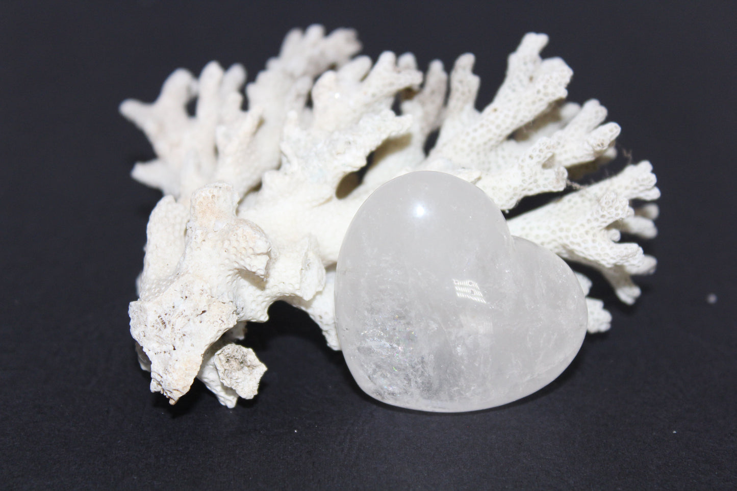 Heart - Clear Quartz - puff - sml/med