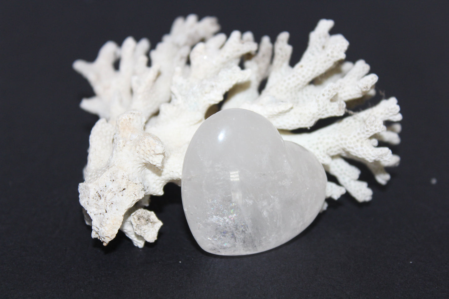 Heart - Clear Quartz - puff - sml/med