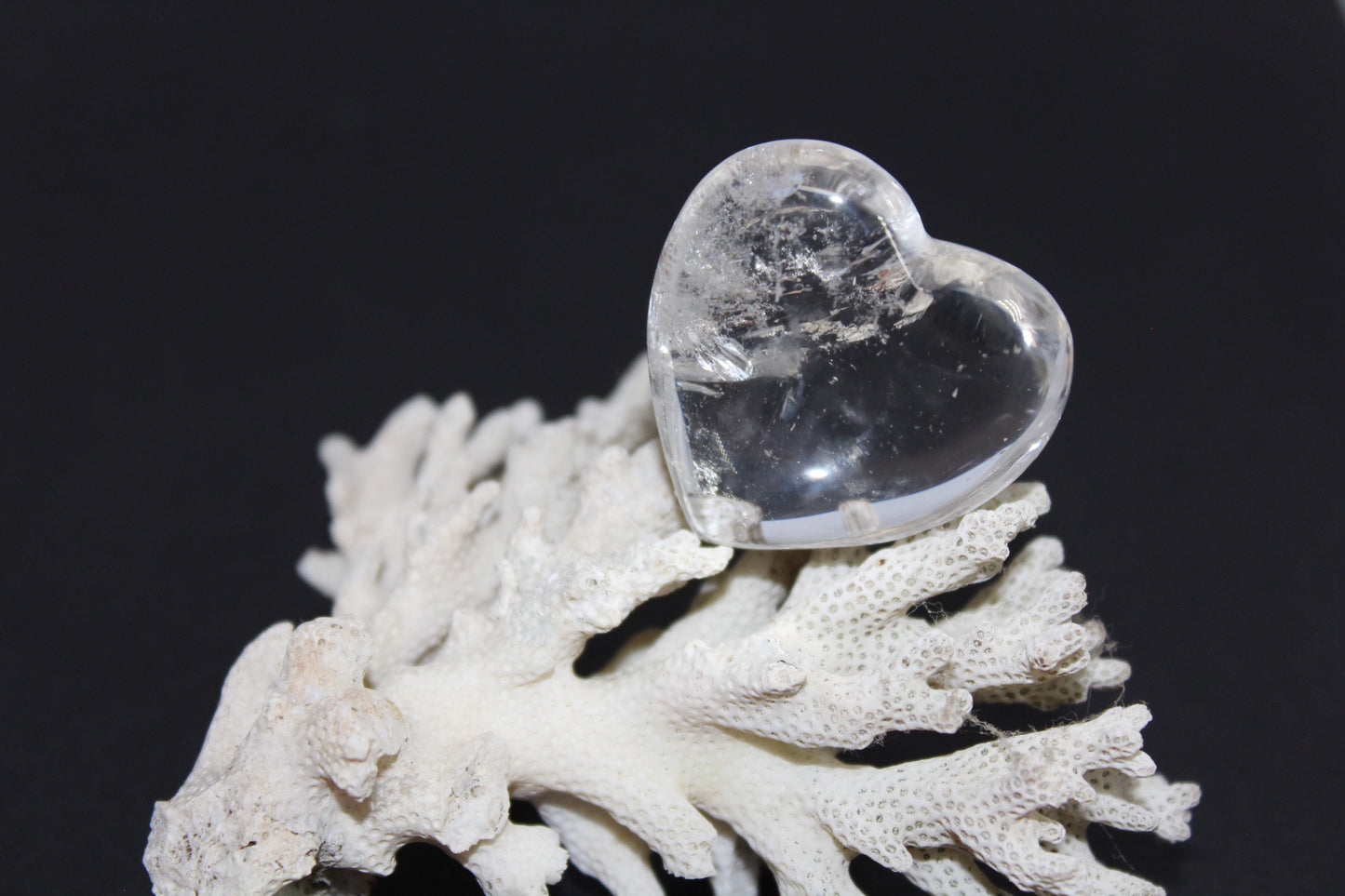 Heart - Clear Quartz - sml
