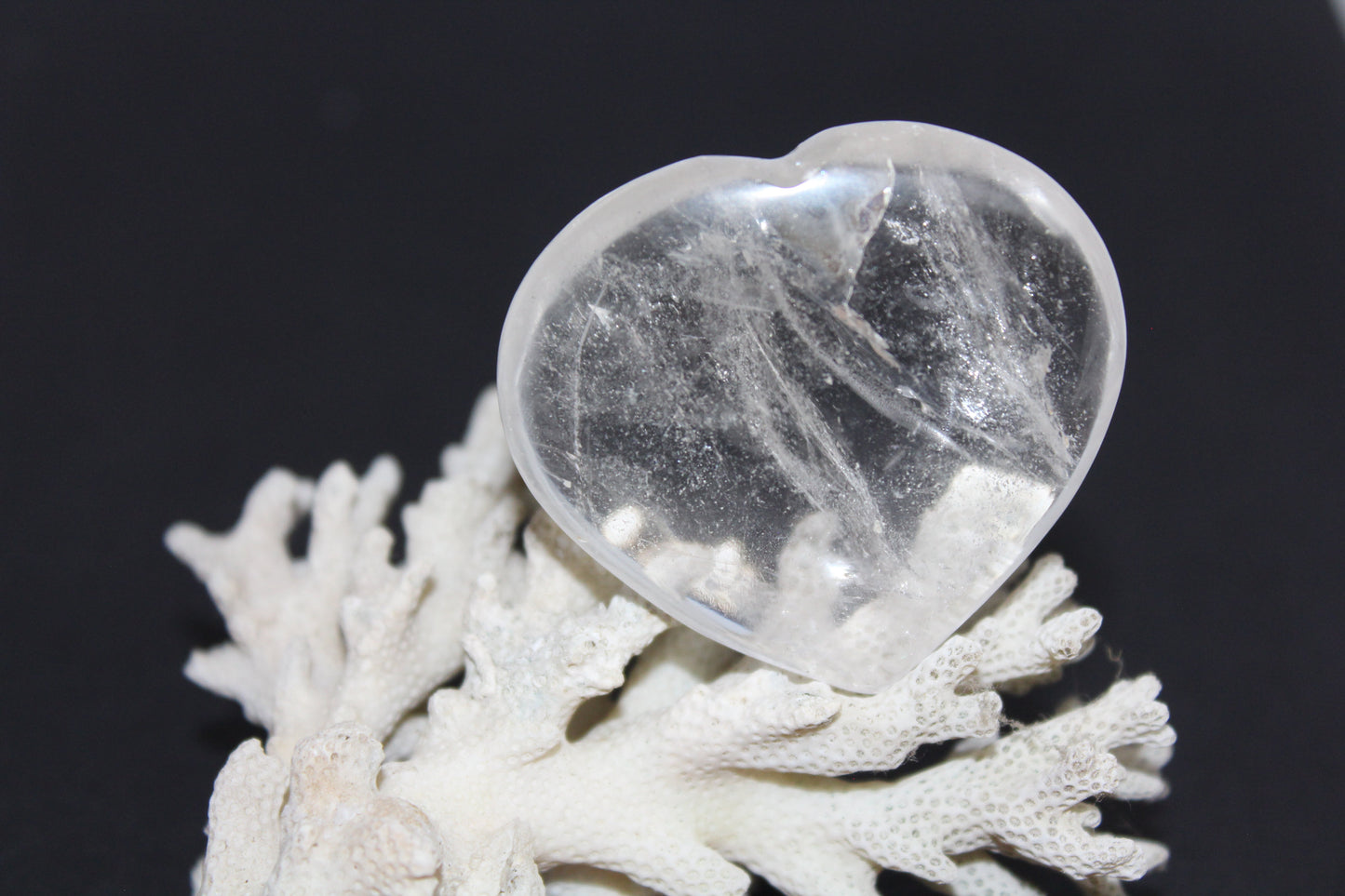 Heart - Clear Quartz - med