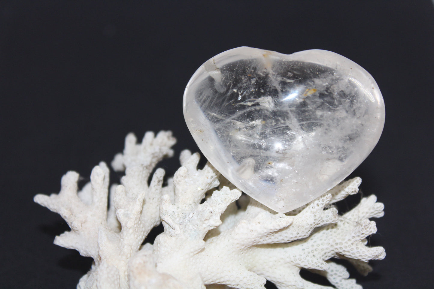 Heart - Clear Quartz - puff - med/lge