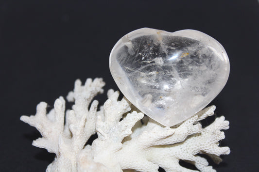 Heart - Clear Quartz - puff - med/lge