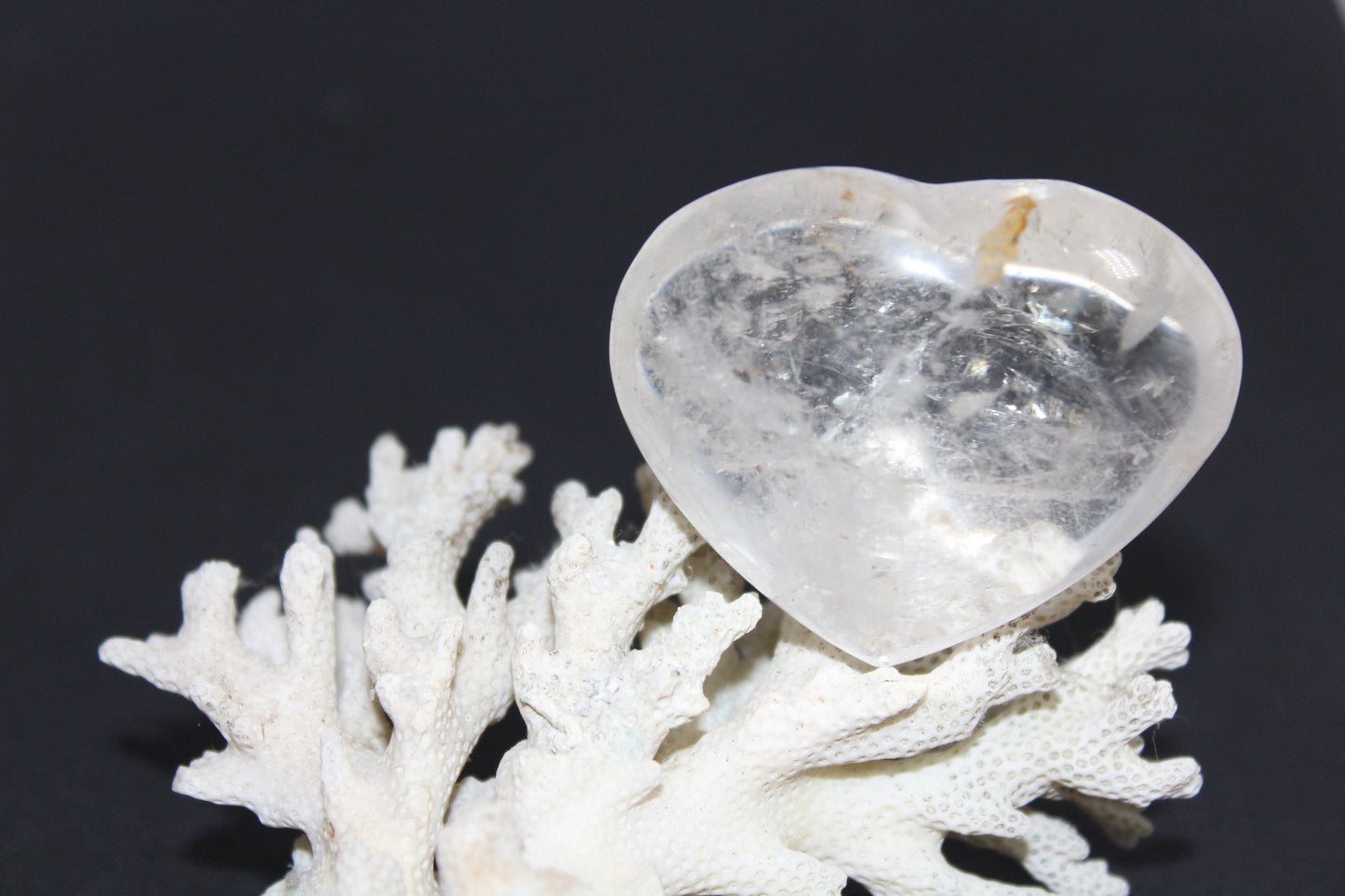 Heart - Clear Quartz - puff - med/lge
