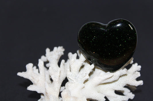Heart - Green Goldstone - med/lge