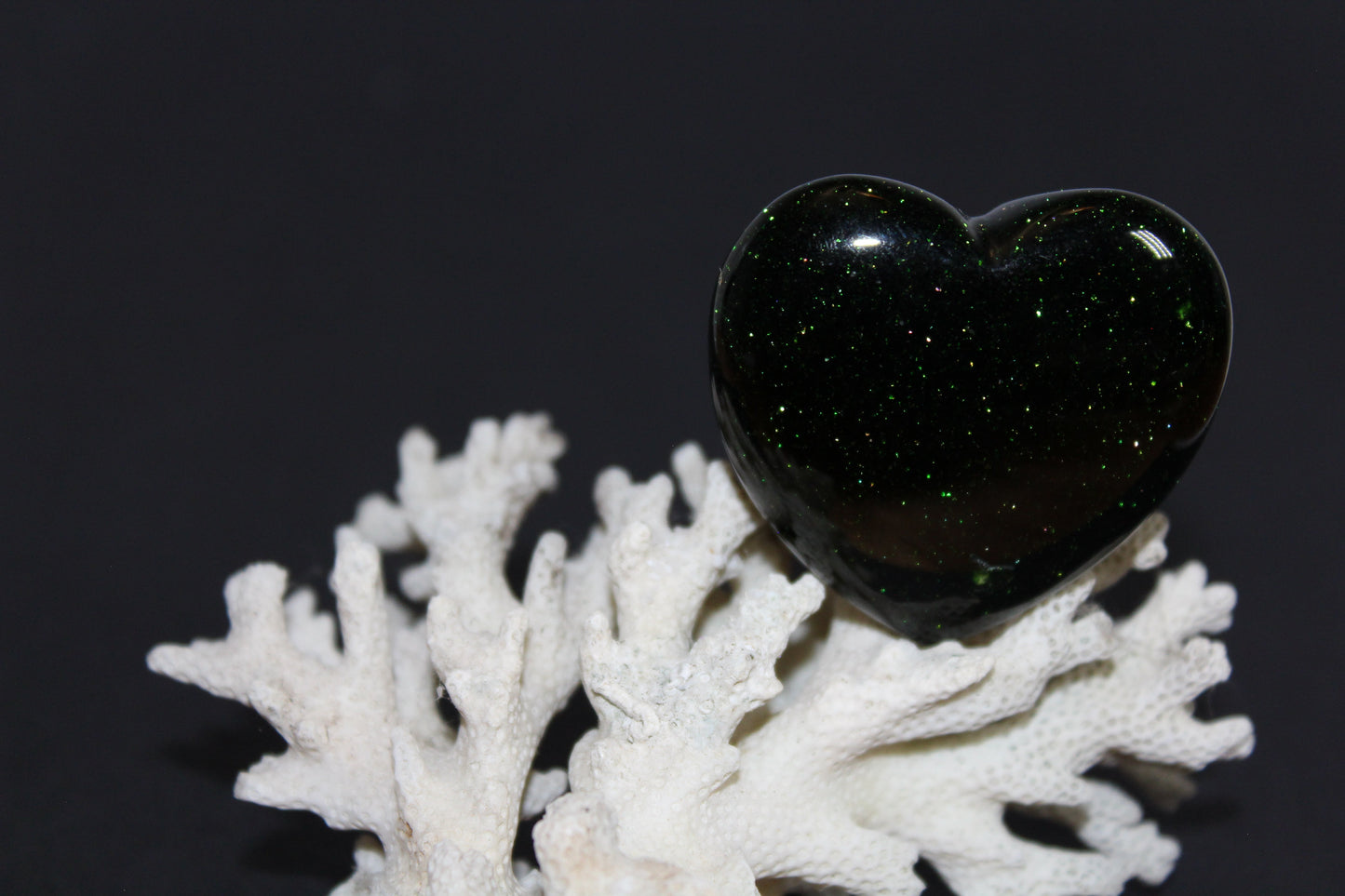 Heart - Green Goldstone - med/lge