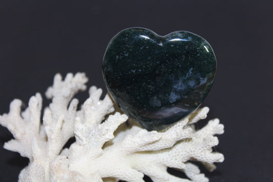 Heart - Moss Agate - med