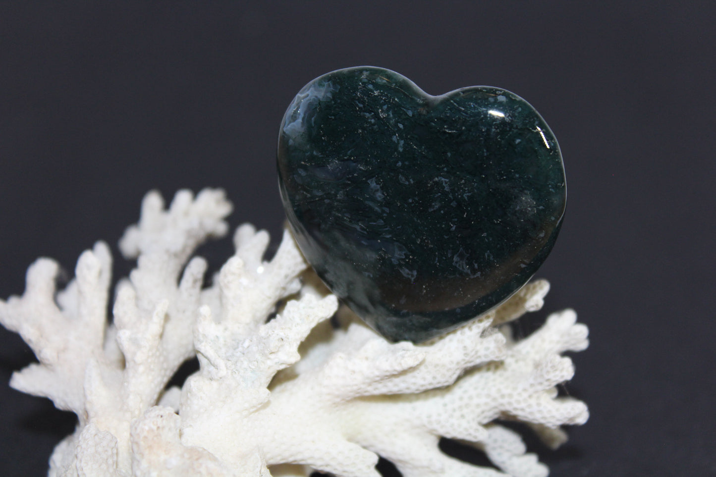 Heart - Moss Agate - med