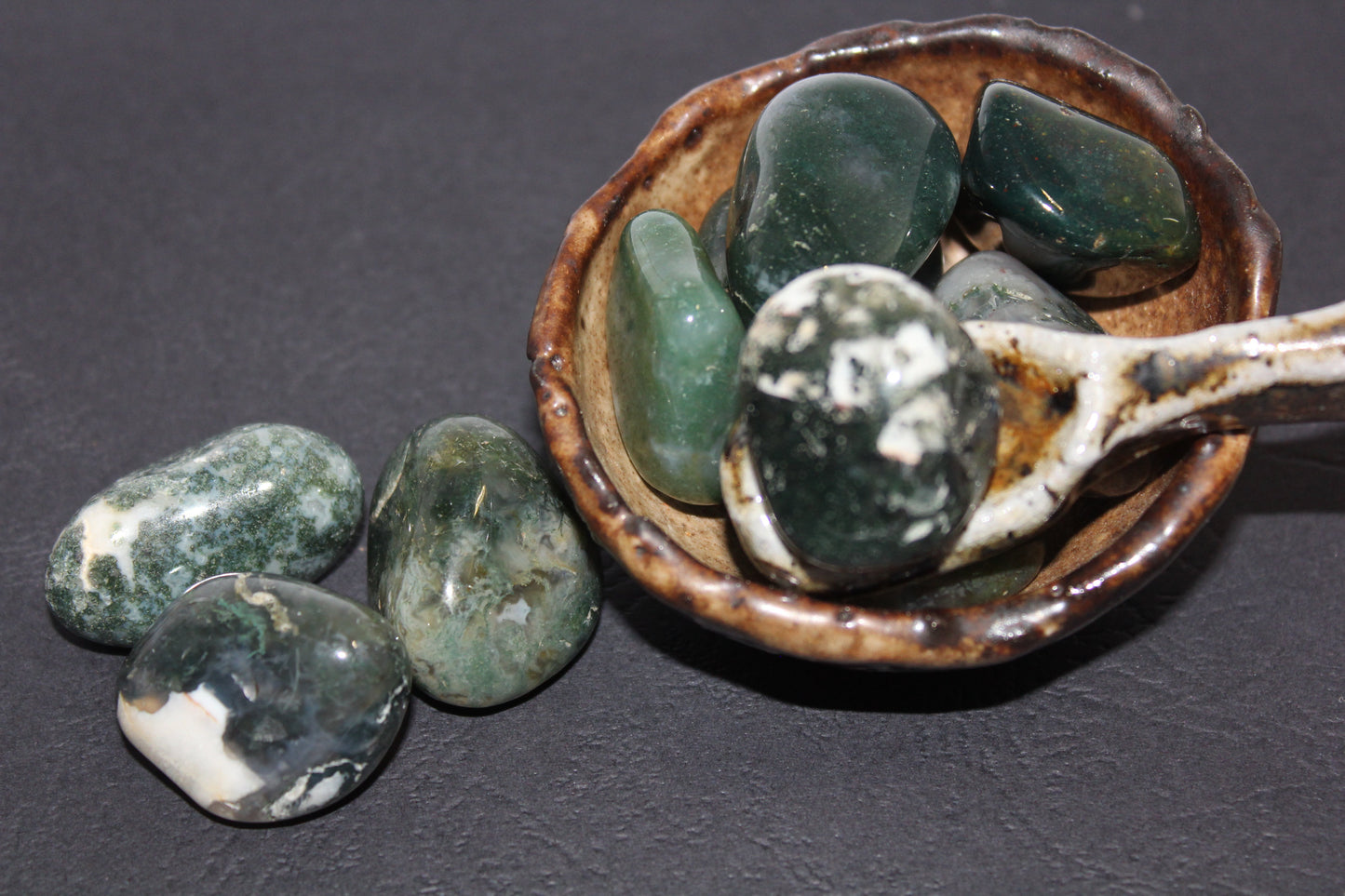 Tumbled - Moss Agate - lge