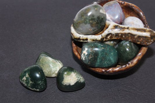 Tumbled - Moss Agate - med