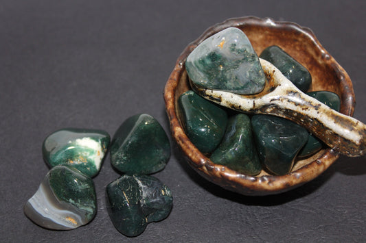 Tumbled - Moss Agate - A+ - med