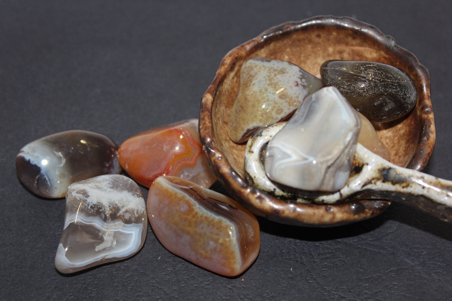 Tumbled - Agate - Natural - med