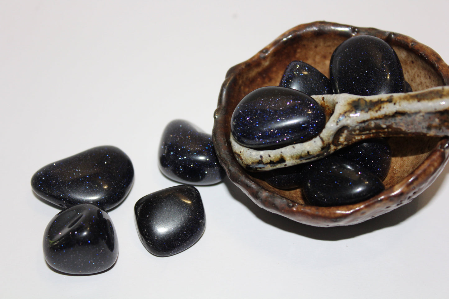 Tumbled - Blue Goldstone - med