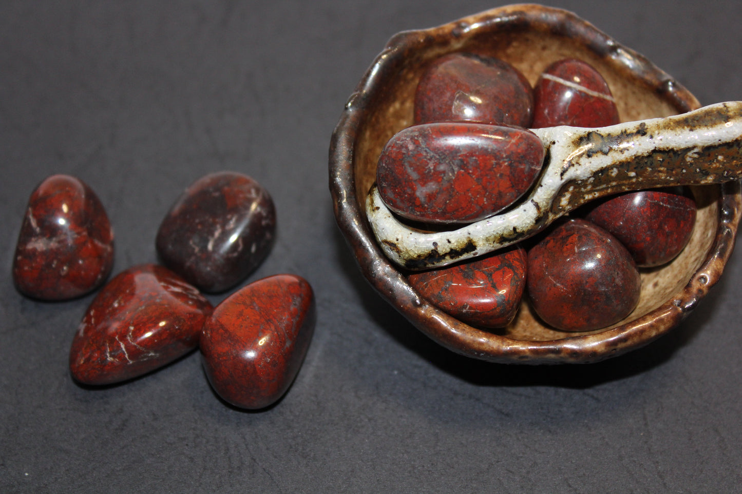 Tumbled - Red Poppy Jasper - lge