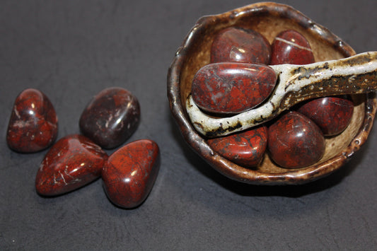 Tumbled - Red Poppy Jasper - lge