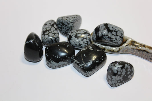 Tumbled - Snowflake Obsidian - med