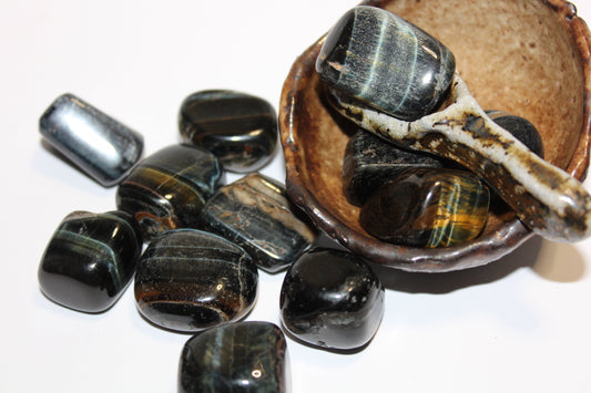 Tumbled - Blue Tiger Eye - med