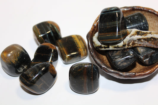 Tumbled - Blue Tiger Eye - lge