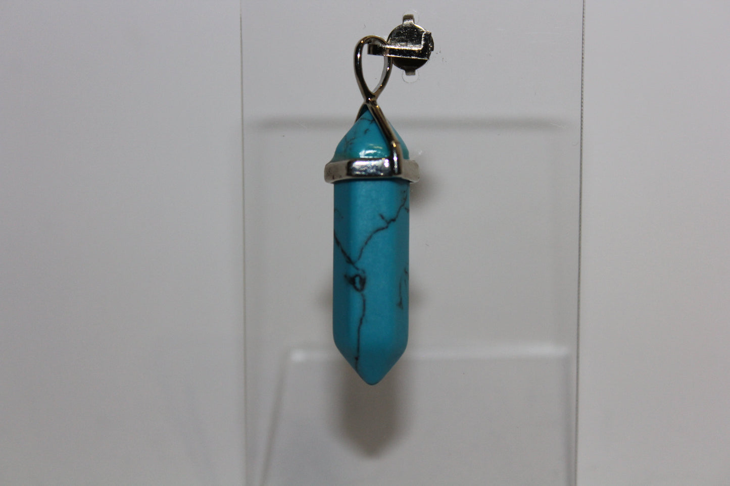 Pendant - Dbl Terminated - Blue Howlite - sml