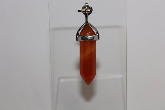 Pendant - Dbl Terminated - Carnelian - sml