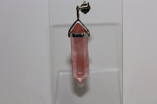 Pendant - Dbl Terminated - Cherry Quartz - sml