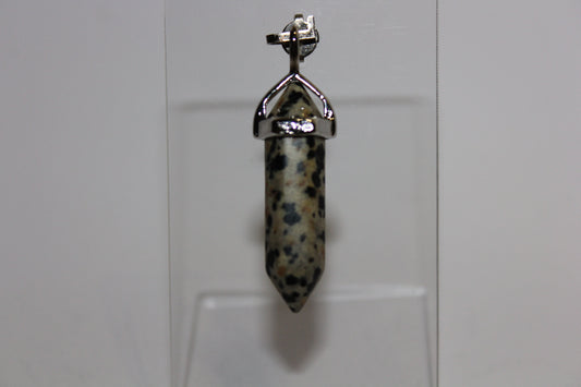 Pendant - Dbl Terminated - Dalmatian Jasper - sml