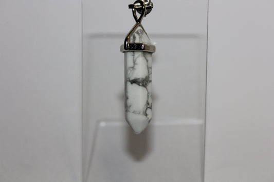 Pendant - Dbl Terminated - Howlite - sml