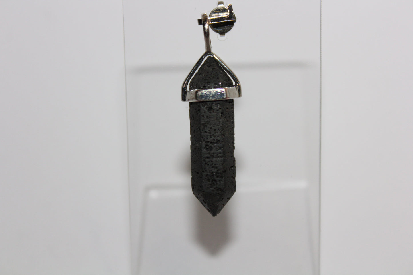 Pendant - Dbl Terminated - Lava Stone - sml