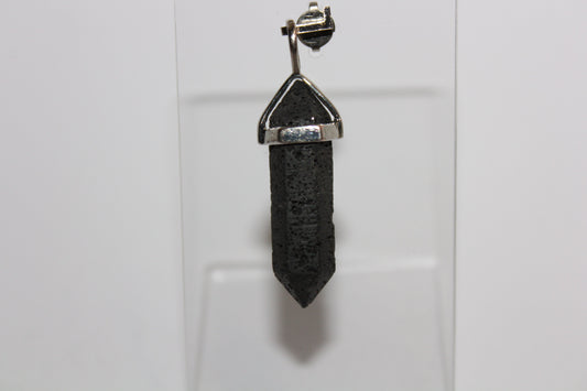 Pendant - Dbl Terminated - Lava Stone - sml