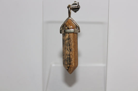 Pendant - Dbl Terminated - Picture Jasper - sml