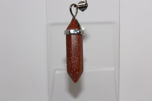 Pendant - Dbl Terminated - Red Goldstone - sml