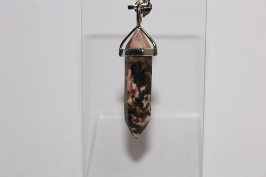 Pendant - Dbl Terminated - Rhodonite - sml