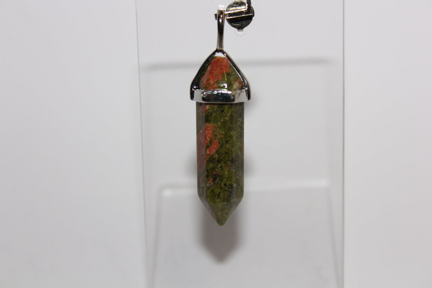 Pendant - Dbl Terminated - Unakite - sml
