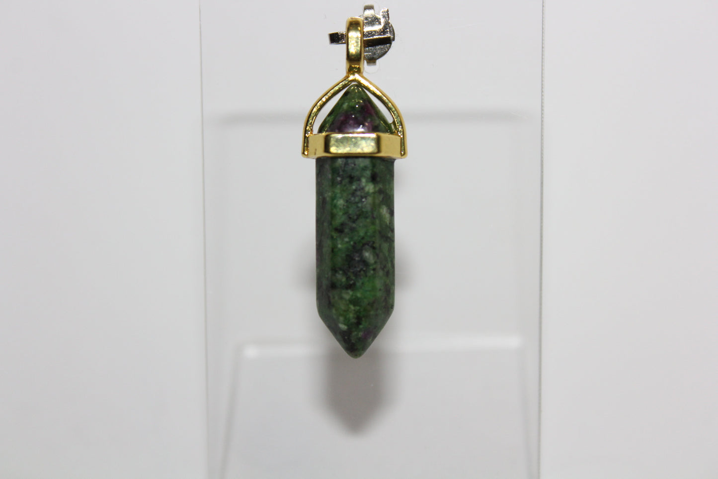 Pendant - Dbl Terminated - Ruby in Zoisite - sml