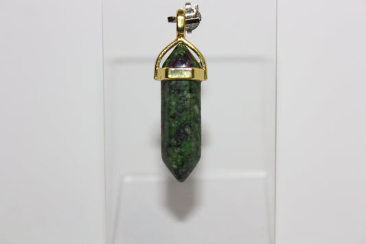 Pendant - Dbl Terminated - Ruby in Zoisite - sml