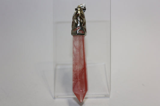 Pendant - Wand - Cherry Quartz  - lge