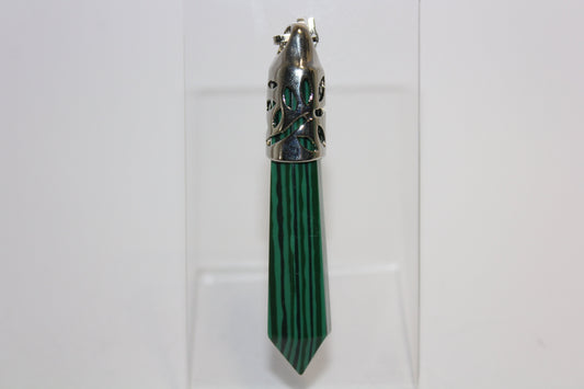 Pendant - Wand - Green Howlite - lge