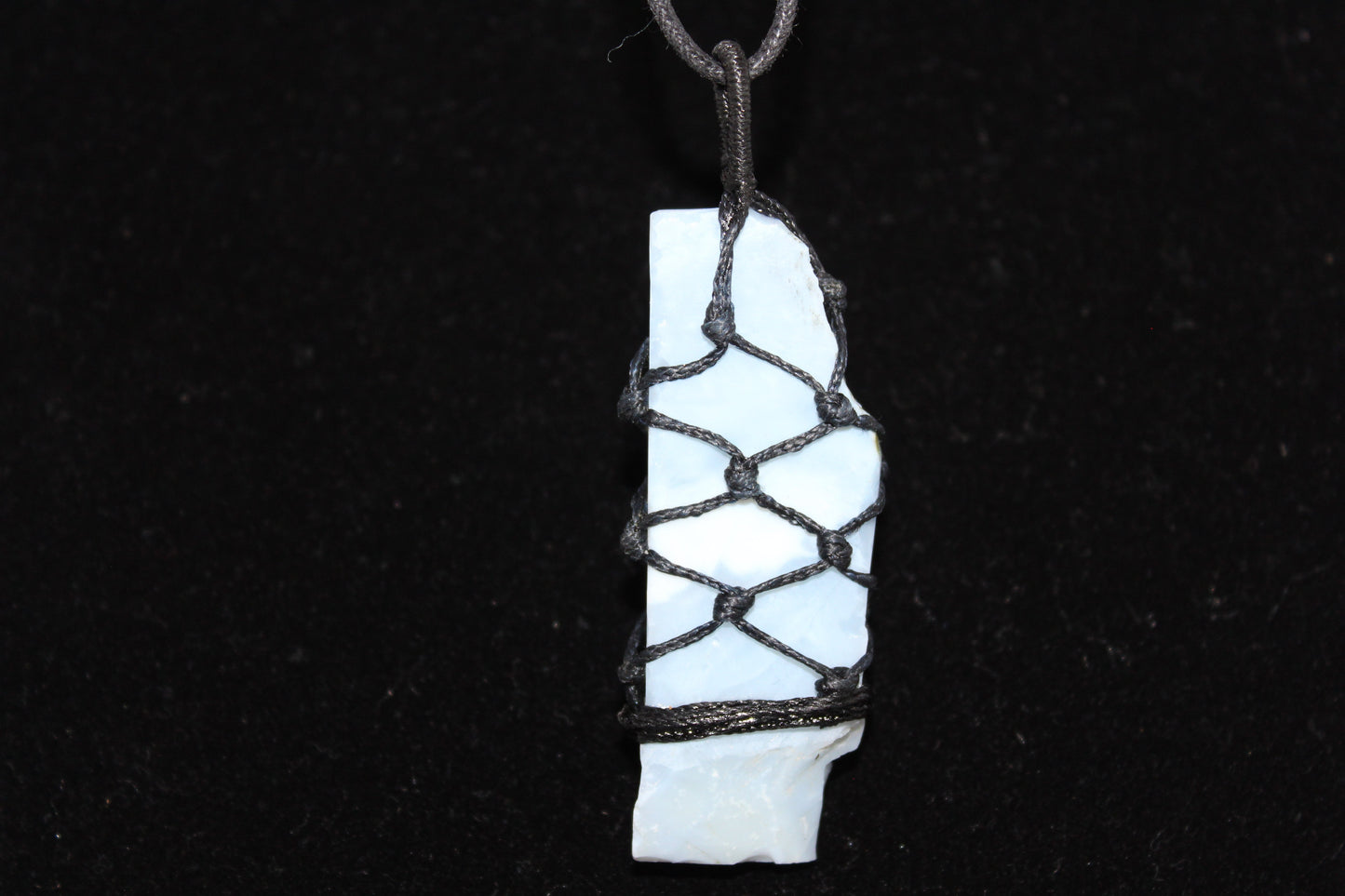 Pendant - Macrame - Blue Opal - lge